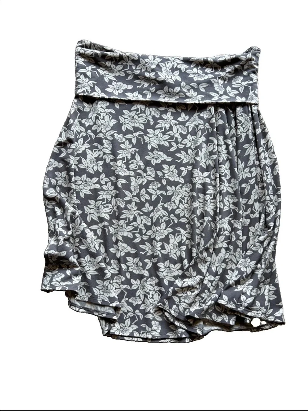 Vtg 90s Y2K Floral Midi Skirt Fold Over Cottagecore Flowy Dainty Fairy Layering